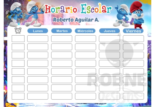 Pitufos Horario Escolar